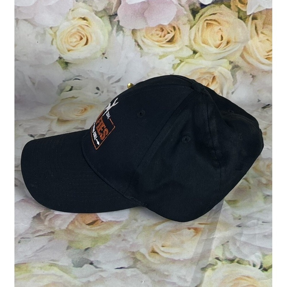 WOLFIES Northern Woods Grill Hat Cap Deer Black Strapback Embroidered Barbecue - Picture 3 of 9